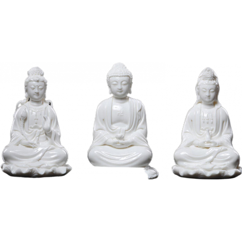 戴玉堂玉紅瓷屬馬本命佛菩薩小佛像陶瓷擺件坐荷大勢(shì)至家用供奉 淺黃色單片