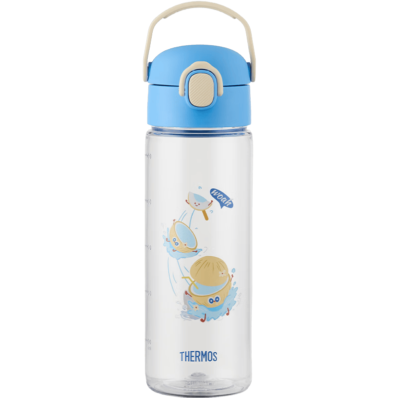 膳魔师（THERMOS）Tritan运动水杯直饮杯儿童学生塑料杯安全锁扣600ml 蓝