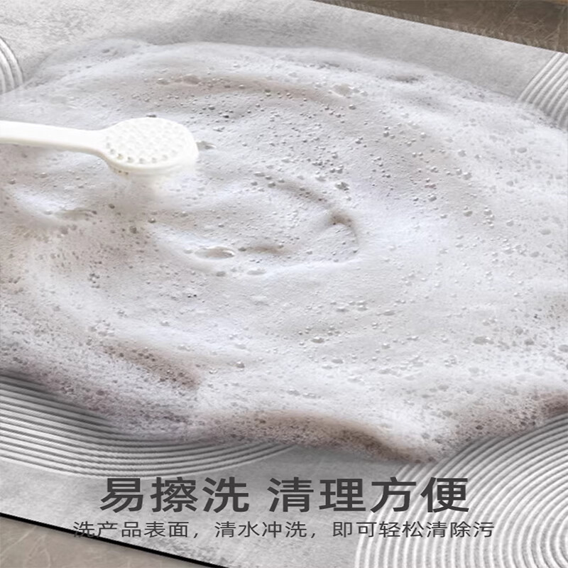 金玉铭川浴室地垫现代简约吸水垫子卫生间门口进门入户防滑洗手间厕所脚垫 GZN-M星河-线条02 40X60cm【吸水速干体验版】