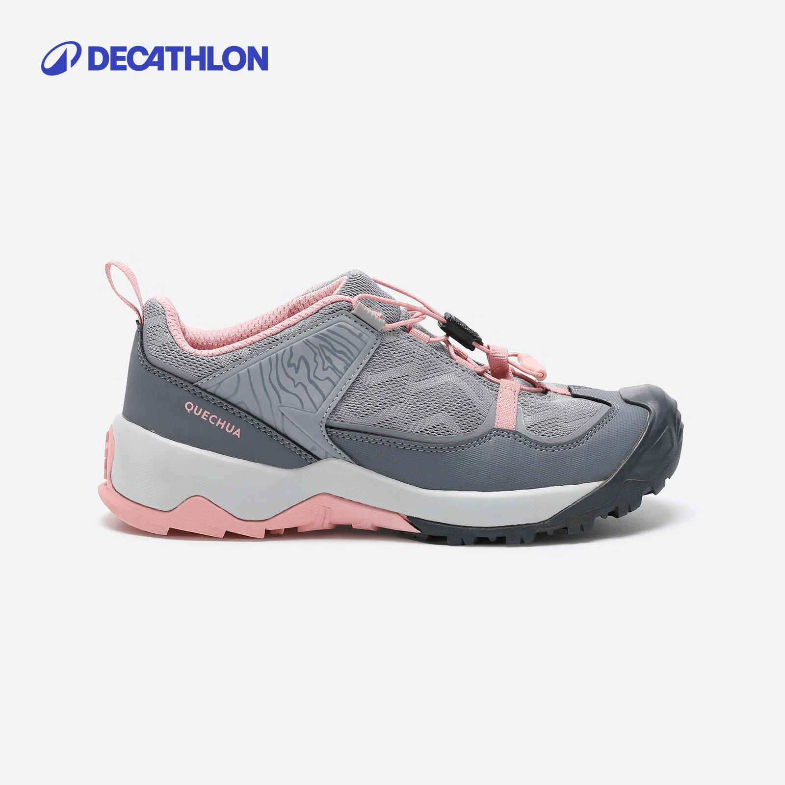 迪卡侬（DECATHLON）儿童运动鞋男童女童秋童鞋防撞缓震舒适登山鞋-2025年新款 灰粉-抽绳款 36