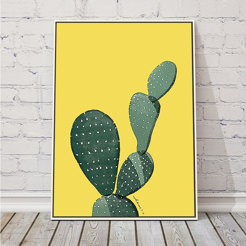 ins风餐厅装饰画简约现代客厅书房挂画彩色仙人掌 a款 40cmx50cm