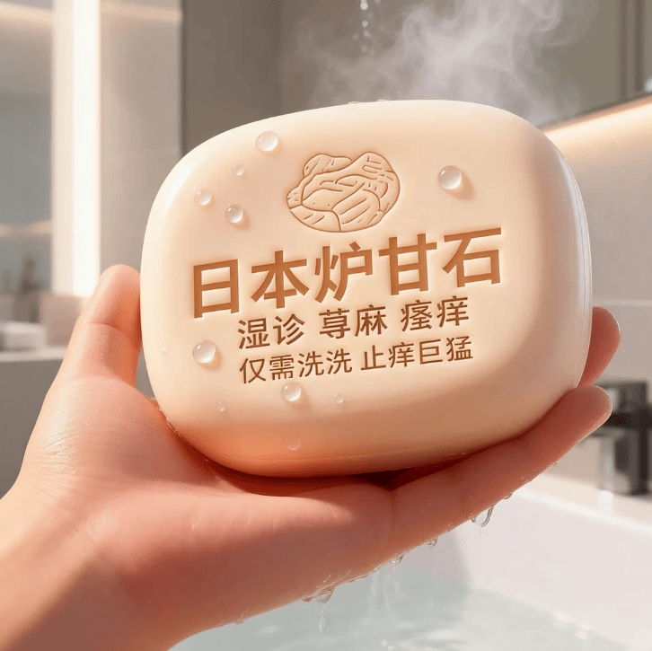 日本炉甘石抑菌止痒皂全身瘙痒湿痒湿诊真菌感染止痒草本手工香皂 1盒装【建议按套餐使用】