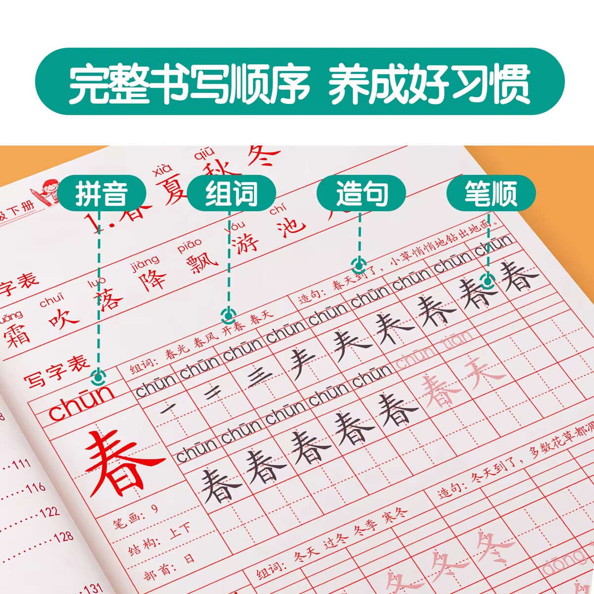 金枝叶一年级下册语文同步练习字帖人教版小学生练字帖1年级下专用课课练下学期人教部编版练字每日一练教材写字帖天天练 【一年级上】同步练字帖+看图写话+口算10000题