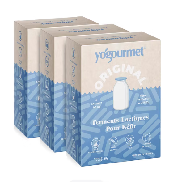 優(yōu)古母開菲爾酸奶發(fā)酵菌法國進(jìn)口Kefir菌種常溫自制酸奶粉發(fā)酵劑 原味開菲爾菌粉(無需酸奶機(jī))1盒6