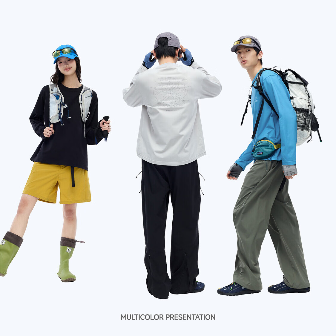 RESTICK 几何解构户外吸湿速干衣7A抗菌运动印花长袖T恤男女春季 银灰色 L