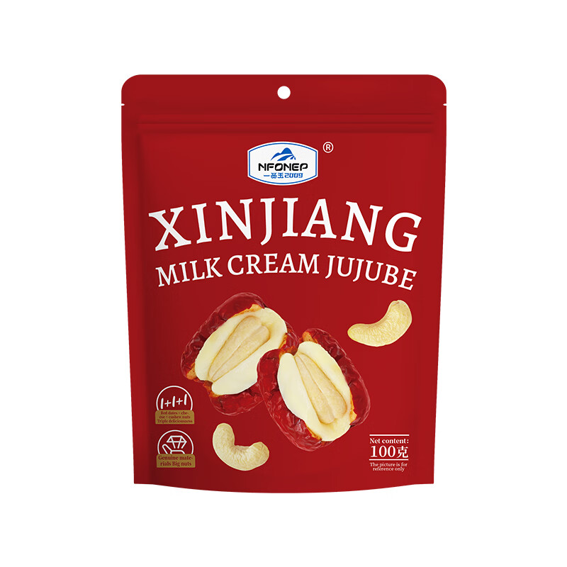一品玉新疆奶芙枣 奶酪红枣腰果三重美味 休闲下午茶充饥小零食无添加 奶芙枣100g*3袋