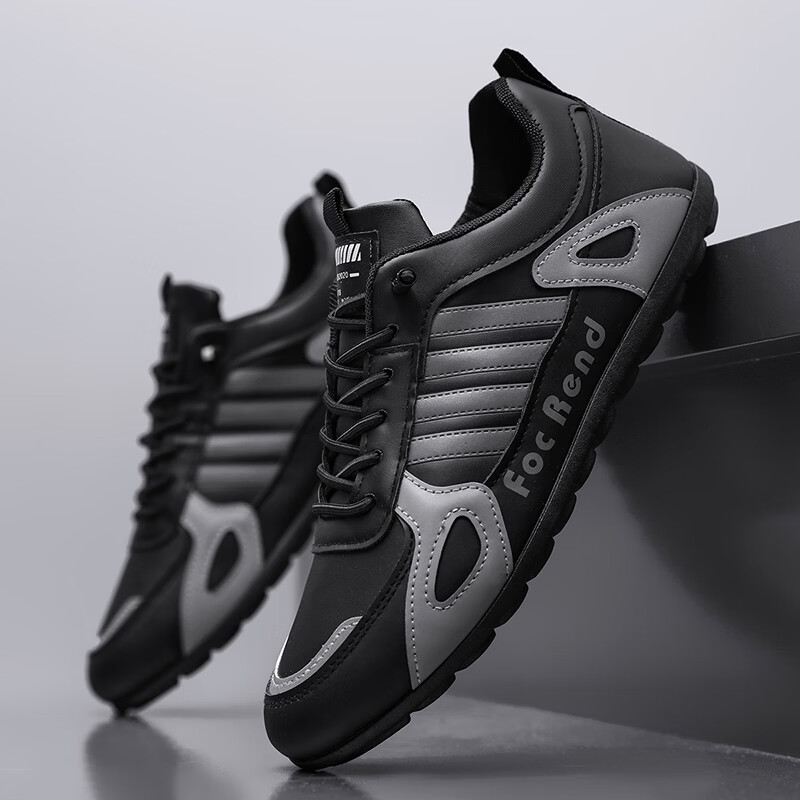 西域骆驼（VANCAMEL）男鞋2025冬季新款舒适防滑运动跑步休闲阿甘鞋时尚百搭潮流鞋子男 【官方正品 质量保证】黑色配色 39