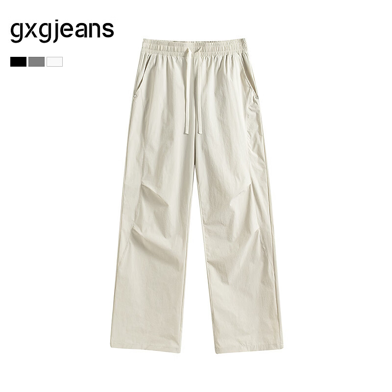 gxgjeans男装 多色宽松直筒工装休闲运动长裤男裤 26年春新品 燕麦色 M (170) -30码