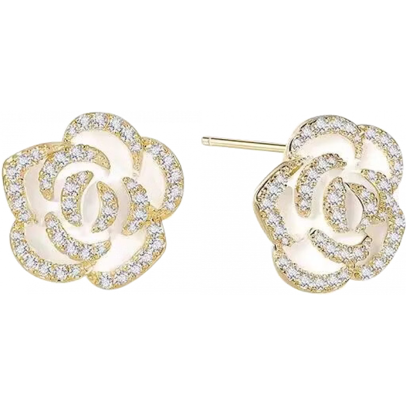 萱子（SHINE）【所有姐姐的衣櫥間】SHINE萱子飾品山茶花系列珍珠項(xiàng)鏈耳針 山茶花耳釘