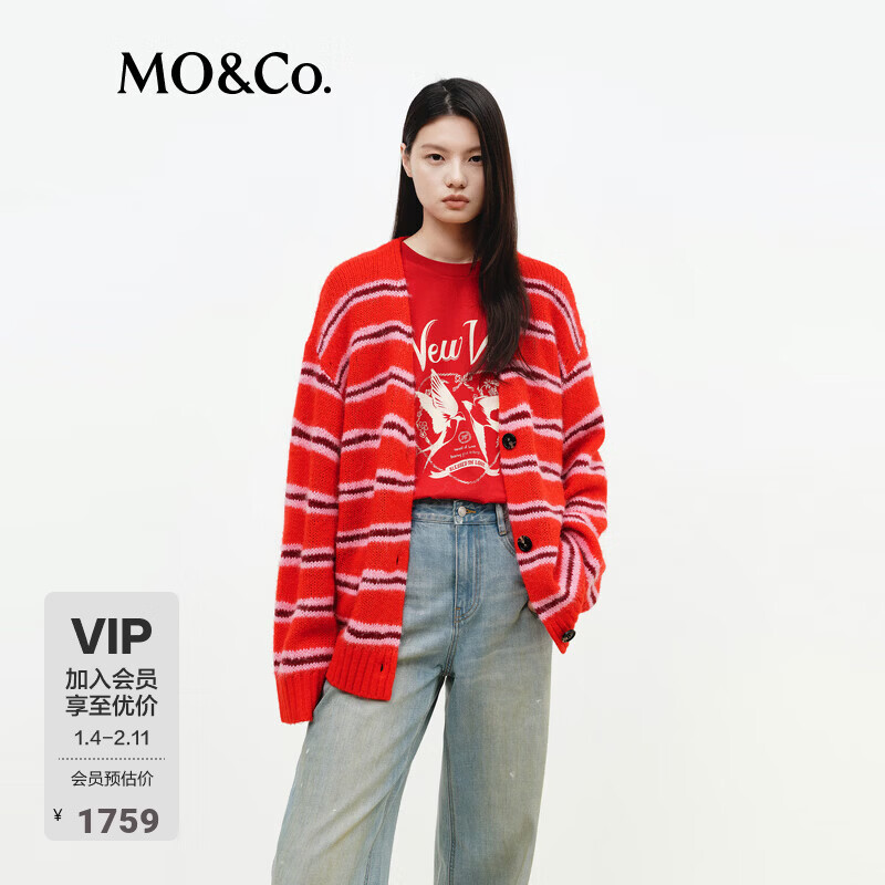 MO&Co.��֯����2026����Ʒ�����г�ײɫ����V��ë�����׺�ɫMBF1CART06 �ۺ����� M /1651695Ԫ