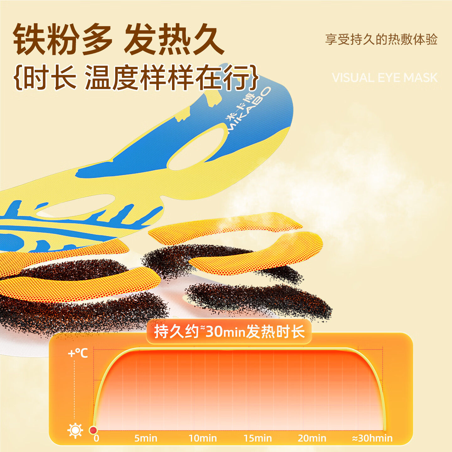 米卡博蒸汽眼罩自加热可视热敷眼缓疲劳睡眠眼罩自发热通用型 30片【叶黄素可视款】