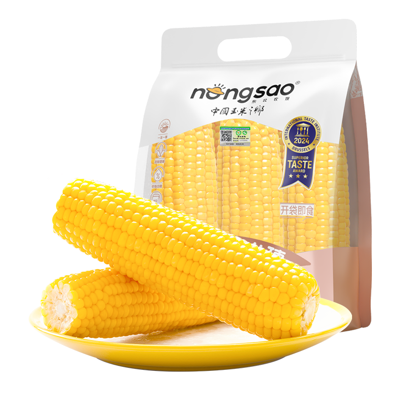 东北农嫂即食水果玉米段甜玉米真空甜脆嫩低脂零食代早餐有机可选 【真有机】黄甜玉米穗1.32kg 约6根