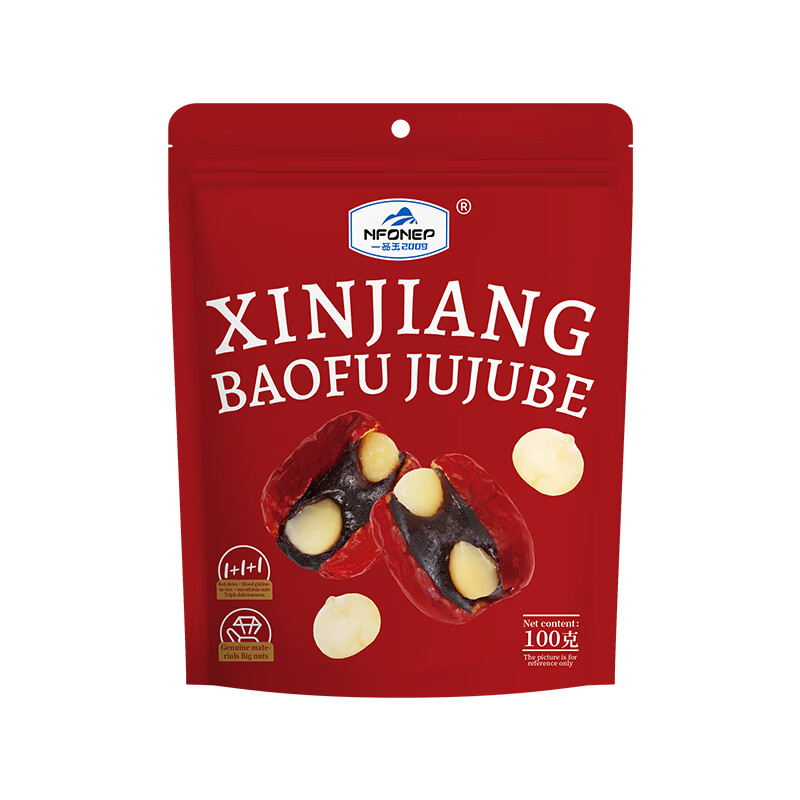 一品玉新疆抱福枣 100g/袋 红枣夹夏威夷果仁 无添加零食 抱福枣100g*3