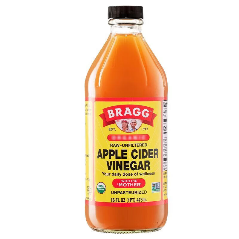 BRAGG美國進口Bragg濃縮純蘋果醋飲料無糖型原漿果醋生酮食用醋水果醋 【0脂肪】473ml
