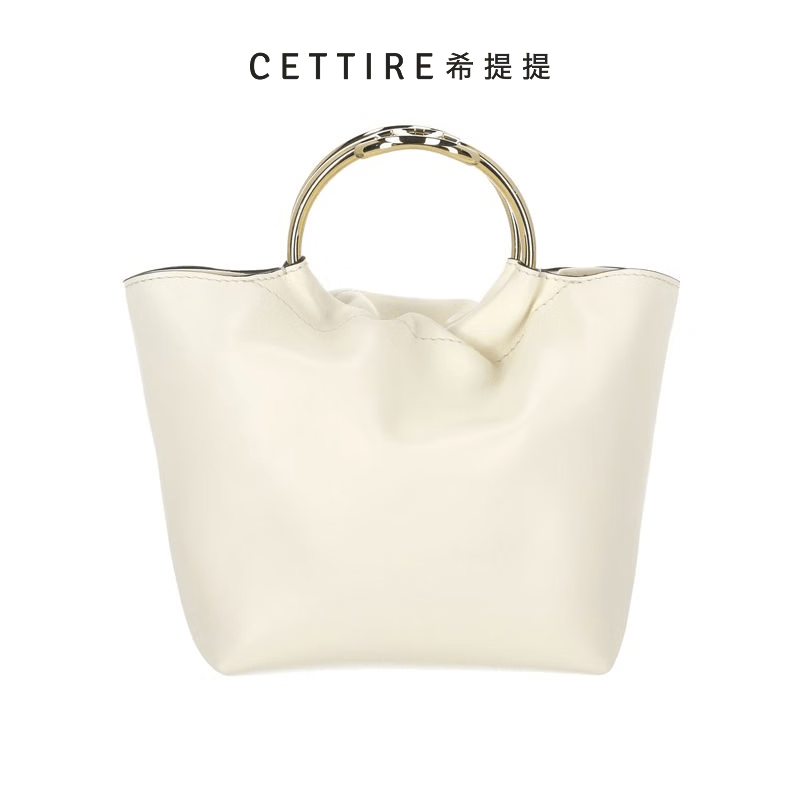 Valentino徽標印花手提包 白色 均碼