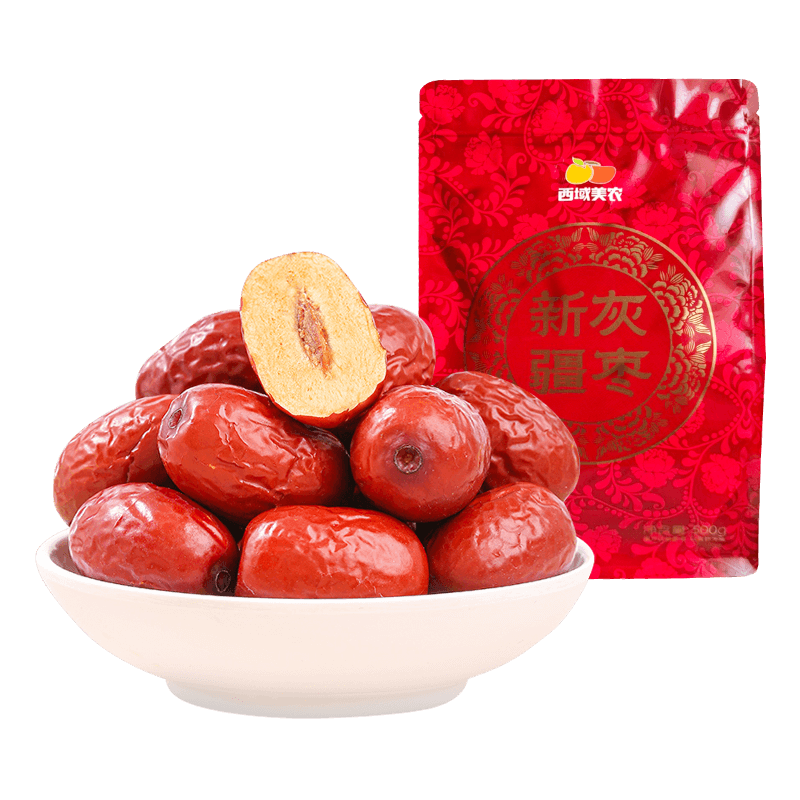 西域美农一级新疆灰枣500g 免洗自然吊干新疆小红枣 量贩装煮粥煲汤蜜饯