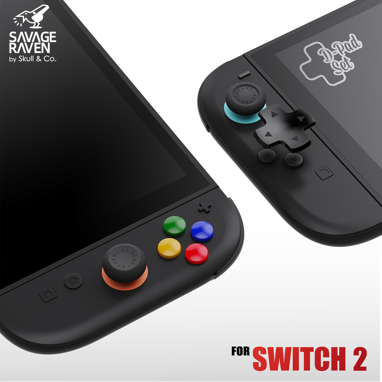 Skull & Co. Switch2十字键/圆形方向键帽 DIY超任复古改装改造 skullco 骷髅雾鸦 Savage Raven 经典复古