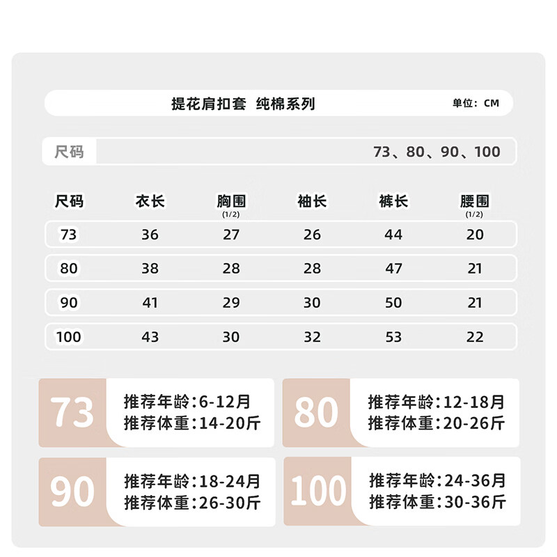 藤之木工房（T.moo）宝宝衣服婴儿秋装分体套装春秋季儿童内衣两件套男宝秋冬80克 小熊佩佩 73 码