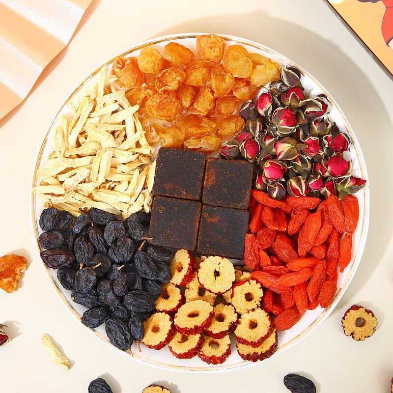 得人如鱼(Derenruyu)厂家批发红糖姜枣茶玫瑰花桂圆红枣枸杞组合花茶女人气血红糖姜茶 红枣桂圆枸杞茶(12克x10包)