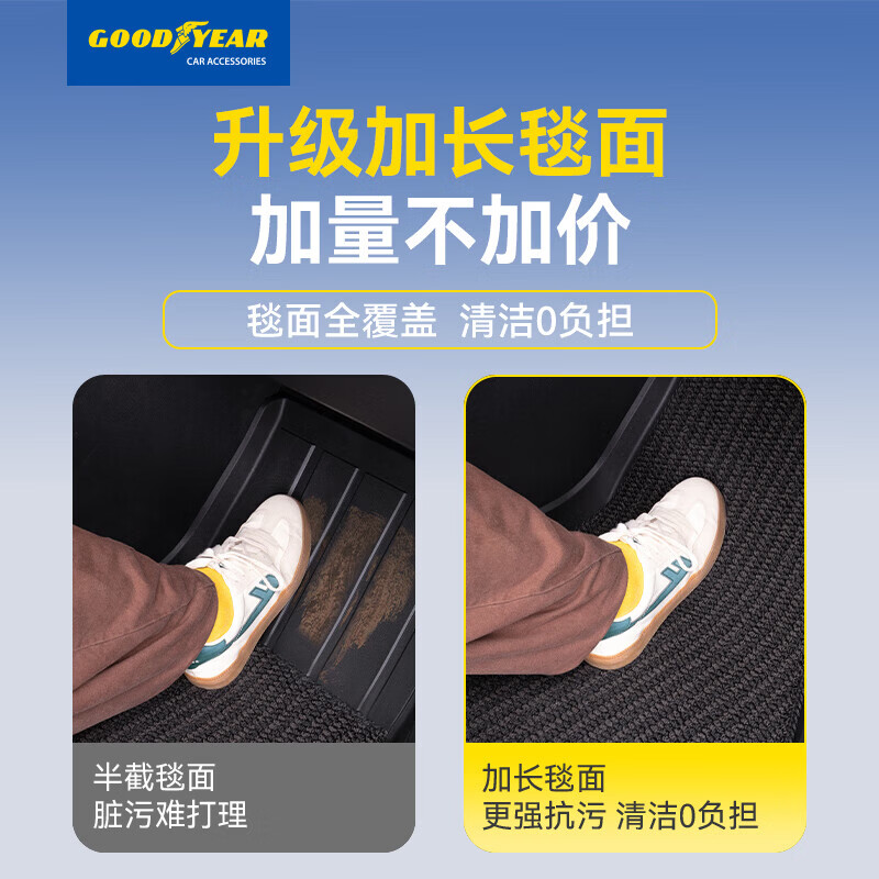 固特异tpe汽车脚垫适用于智己LS6高边TPE脚垫+黛尼斯毯