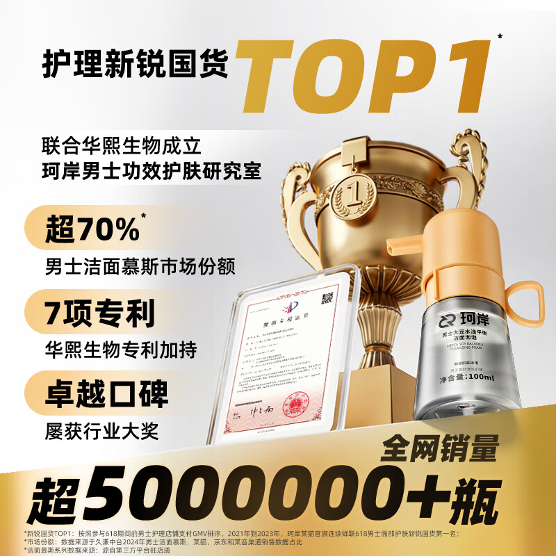 珂岸×披荆斩棘 小喷菇洁面泡泡氨基酸洗面奶男士专用控油祛痘去黑头 【心想事橙】小喷菇洁面泡泡100ml