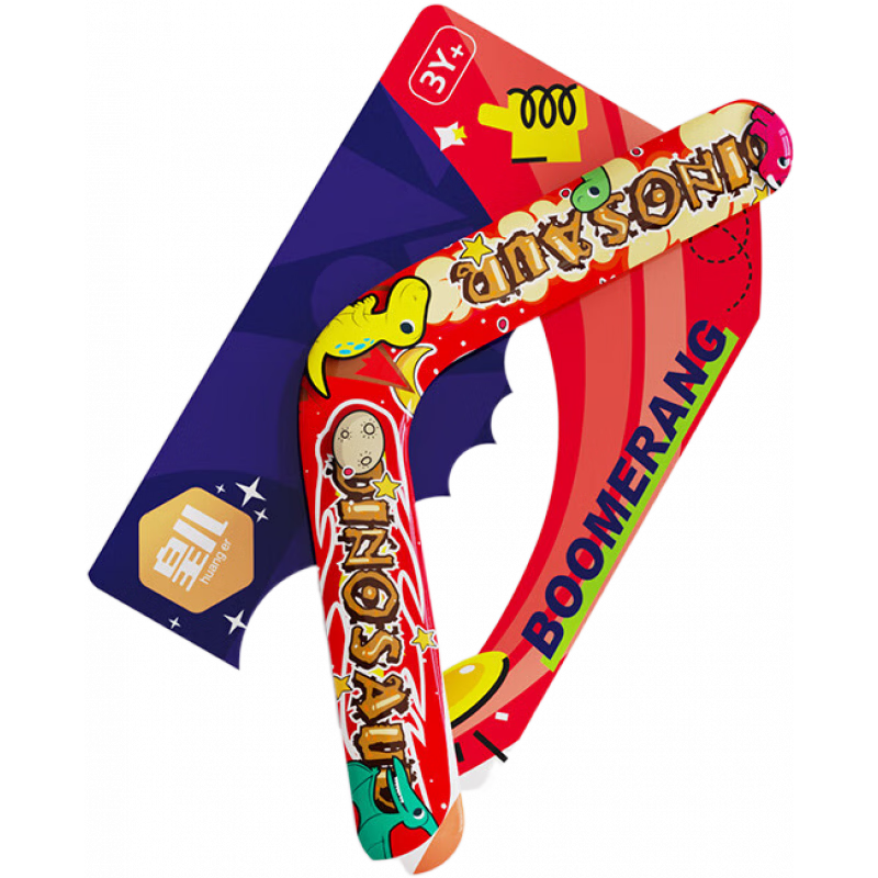 皇兒（HUANGER）【新品】回旋鏢兒童戶(hù)外運(yùn)動(dòng)玩具飛盤(pán)軟可回旋飛鏢飛去來(lái)器寶寶男 【大號(hào)】恐龍?zhí)诫U(xiǎn)(直徑36cm)