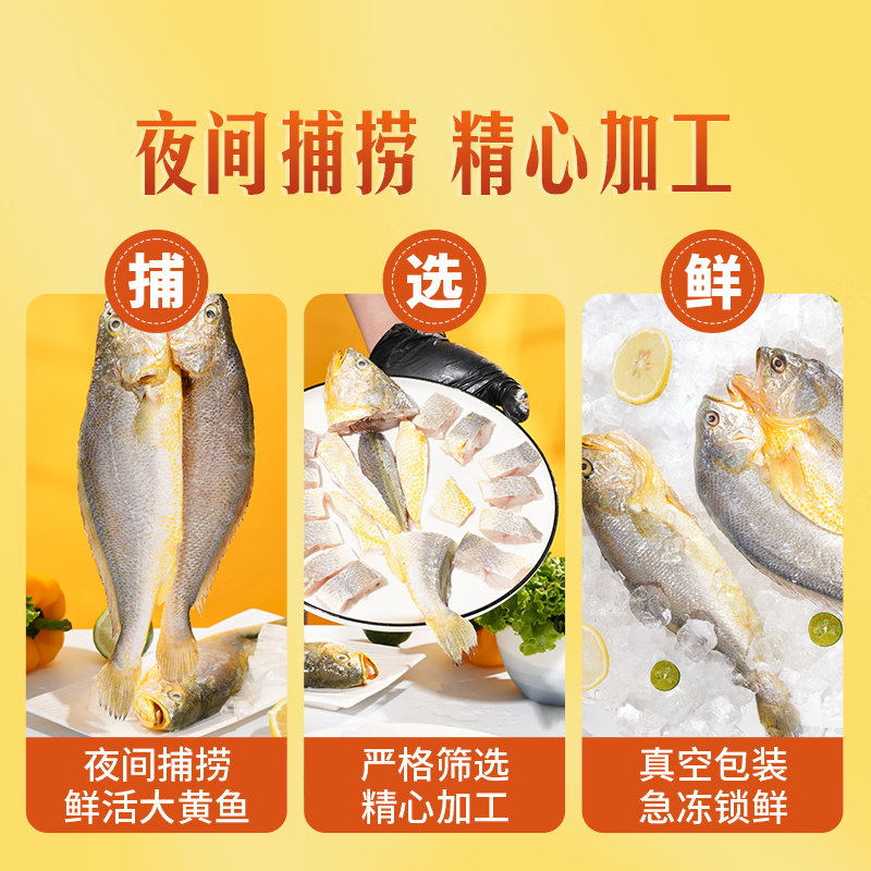 东方甄选黄鱼鲞福建宁德三去大黄鱼半成品冷冻鱼生鲜海鲜黄鱼黄花鱼年货 【到手5条】黄鱼鲞 1.3kg *1袋