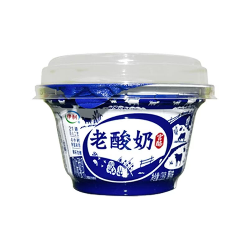 伊利老酸奶138g原味碗装生牛乳风味发酵乳半凝固型早餐奶 伊老酸奶6杯