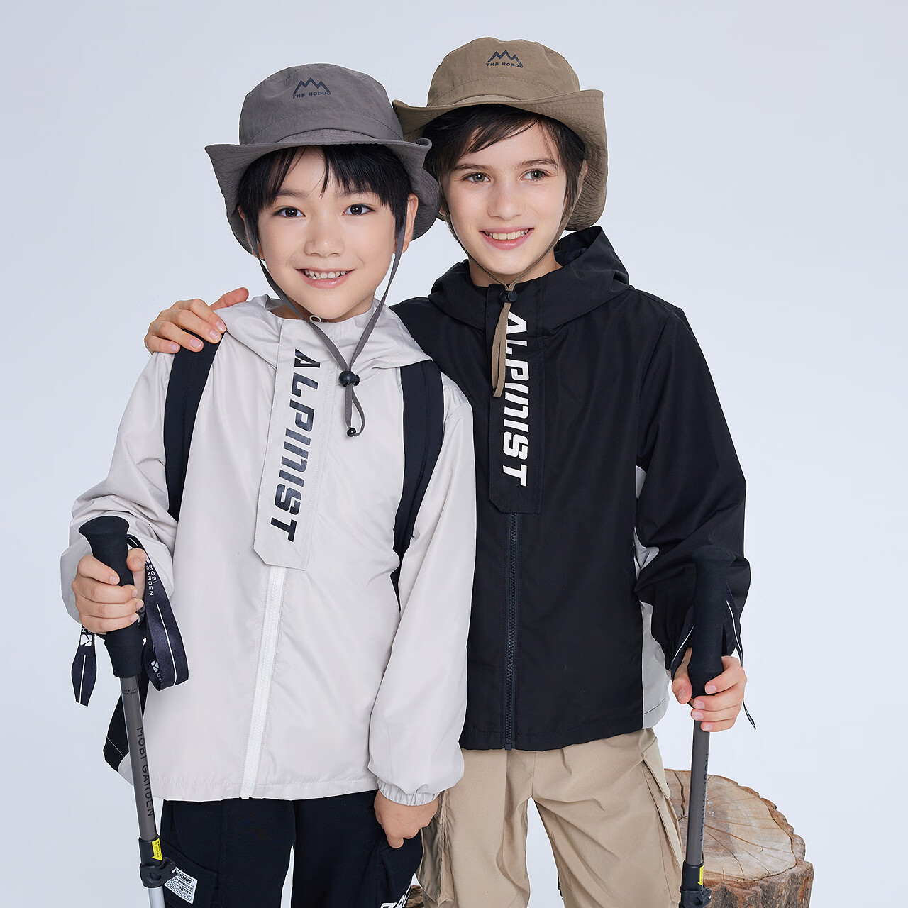 莫莫（Moomoo）美特斯邦威童装moomoo男童外套春新款感帅气拼接连帽潮流上衣 影黑色 130 /64