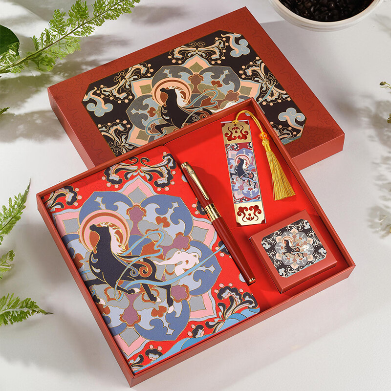 DUKE公爵2026马踏祥云套装红色2气氛款铱金笔钢笔墨水笔自用书写送人自用书写顺滑可用墨囊 天马赐福（敦煌酒红）