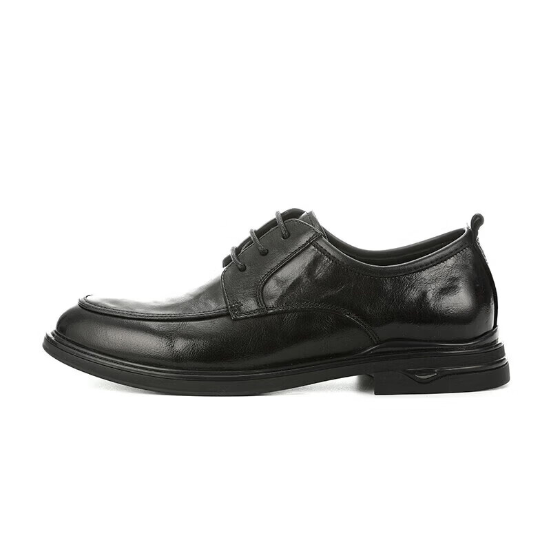 Walker Shop男士高端皮鞋商务正装皮鞋男款头层牛皮时尚软底软面通勤休闲皮鞋 黑色内增高【正品男鞋 空运速达】 40