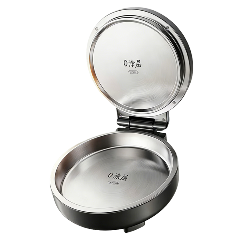 九阳电饼铛不锈钢家用0涂层烙饼锅1800W双面加热煎饼锅烤肉锅小精钢多功能40mm加深加大早餐机无涂层锅 30JN02