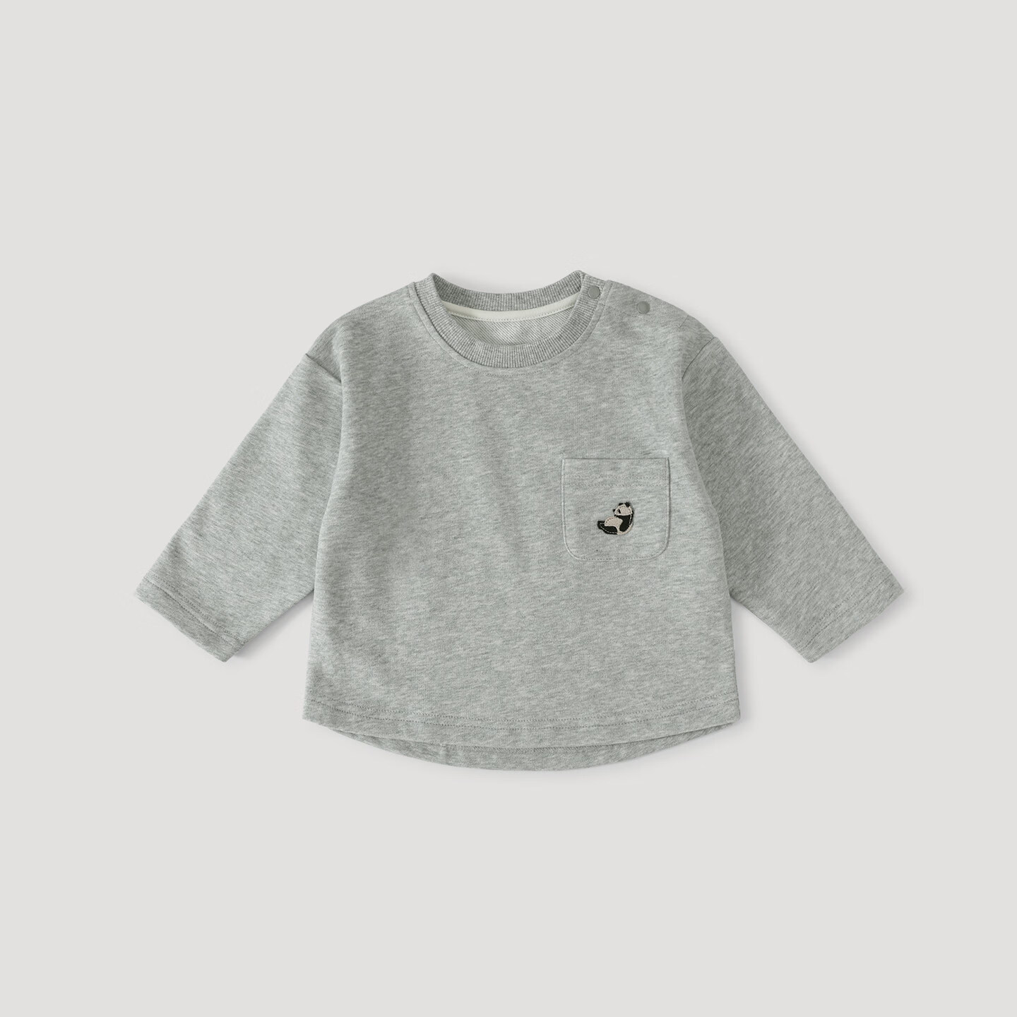 巴厘小猪男童卫衣2026春季新款女童T恤宝宝休闲幼儿长袖衣服春装儿童上衣 浅花灰 90