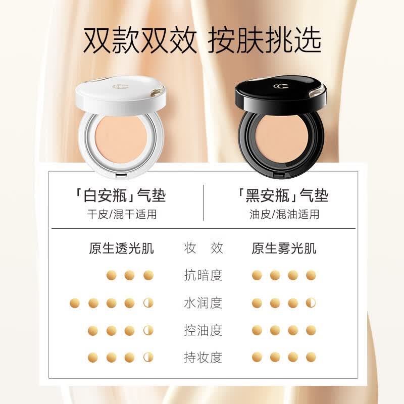 卡姿兰安瓶粉饼定妆蜜粉控油遮瑕持久不易脱妆修容提亮520送女朋友礼物 安瓶气垫【油皮/混油】P02(含1替换芯)效期27年2月