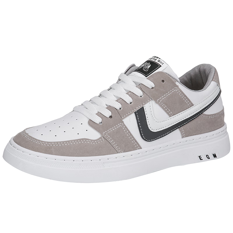 西域骆驼(VANCAMEL)男鞋冬季新款透气空军aj一号板鞋男士轻便软底运动休闲小白鞋子男 【官方正品 质量保证】灰色配色 40