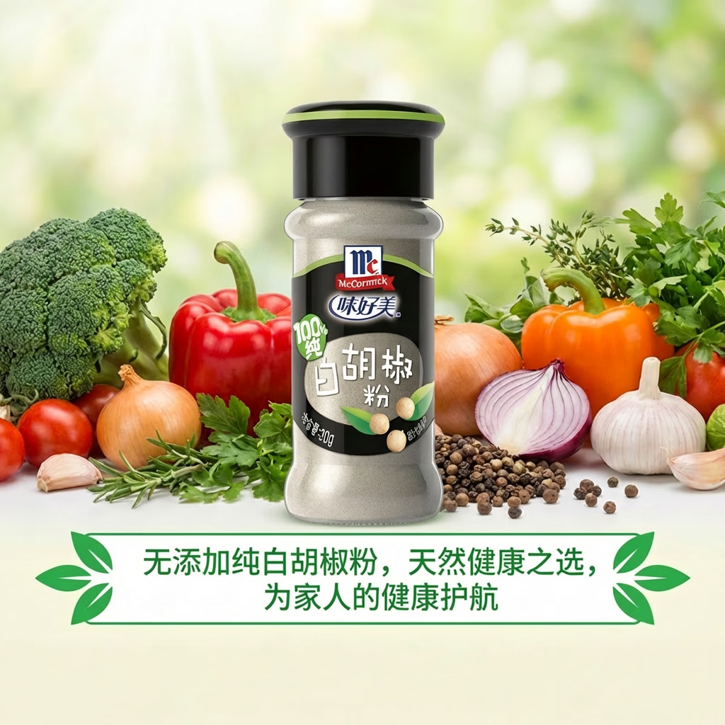 味好美（McCormicK）纯白胡椒粉30g【海南胡椒】玻璃瓶装无添加烧烤烹饪调味料