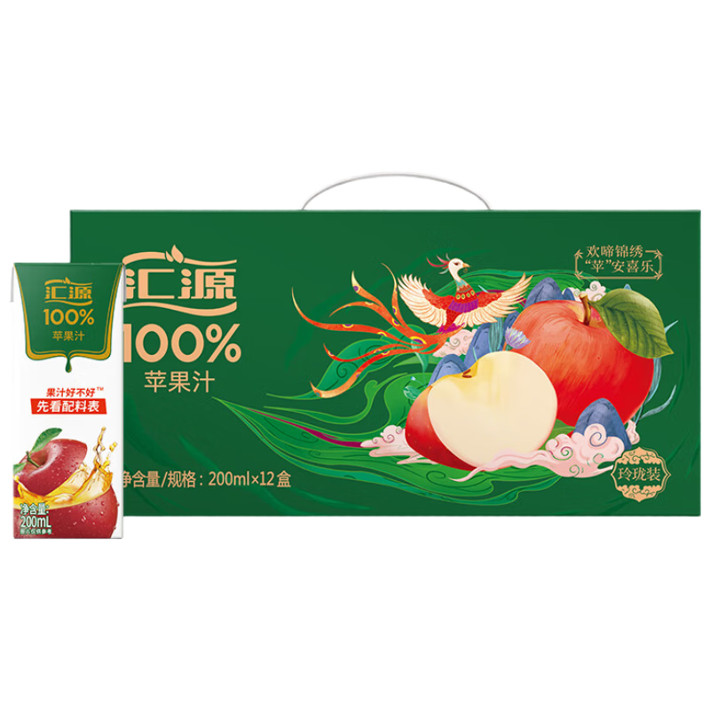 ��Դ 100%ƻ��֭���� 200ml*12�� 27.11Ԫ