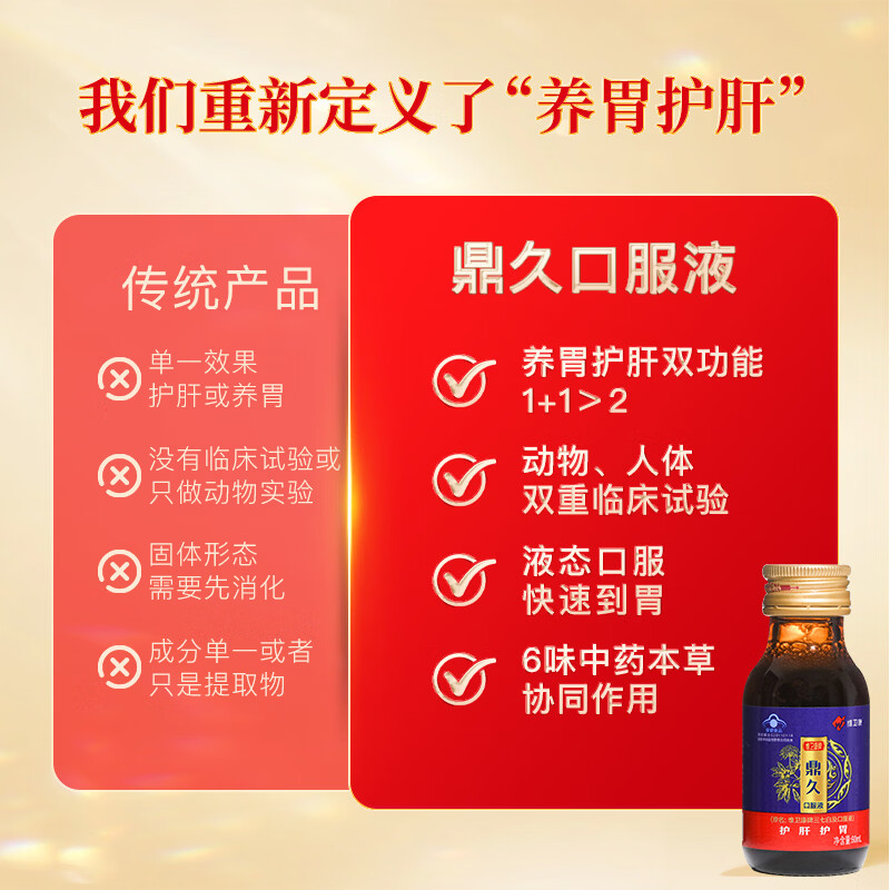 维卫康鼎久口服液【养肝护肝养胃护胃】辅助保护胃粘膜和化学性肝损伤 日常保健（赠送3天试喝）