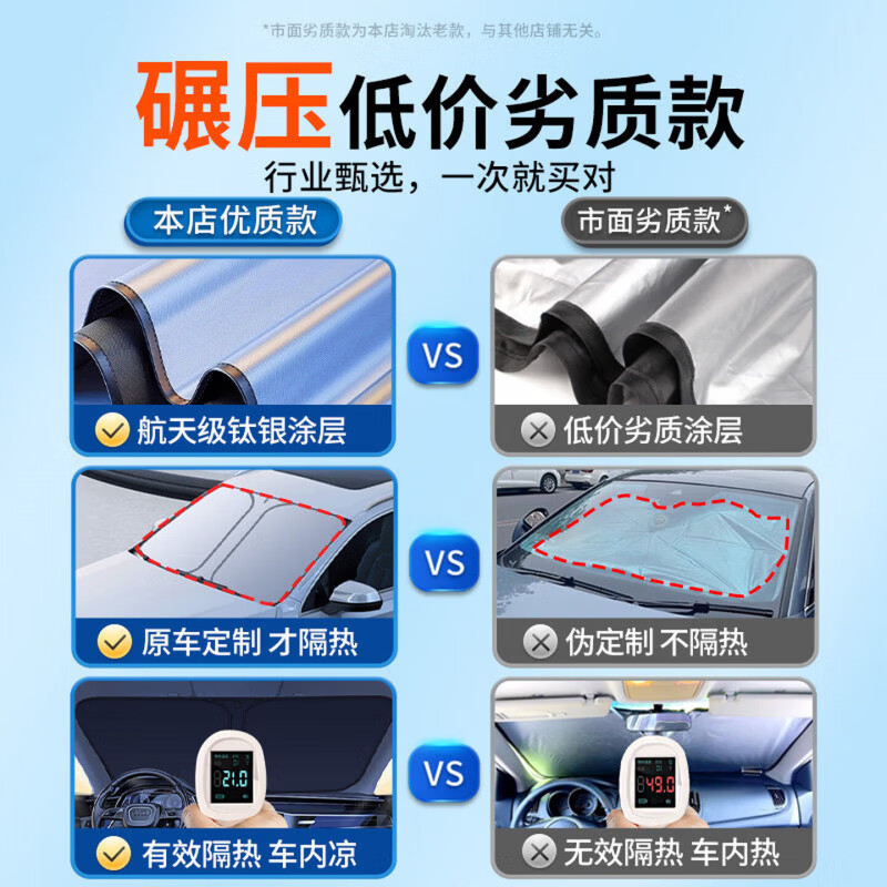 飒望【德国品牌】汽车遮阳挡前挡防晒隔热挡风玻璃车内遮阳帘挡板2026 【大号前挡】三厢轿车/SUV/面包车适用