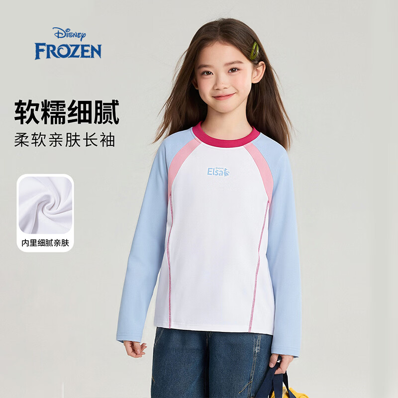 ��ʿ�ᣨDisney��Ůͯײɫƴ�ӳ���T��2026�����¿�����������͸��Բ������ͯװ�� ��ɫ 110 ������Լ105-115cm����30-40� 39.9Ԫ