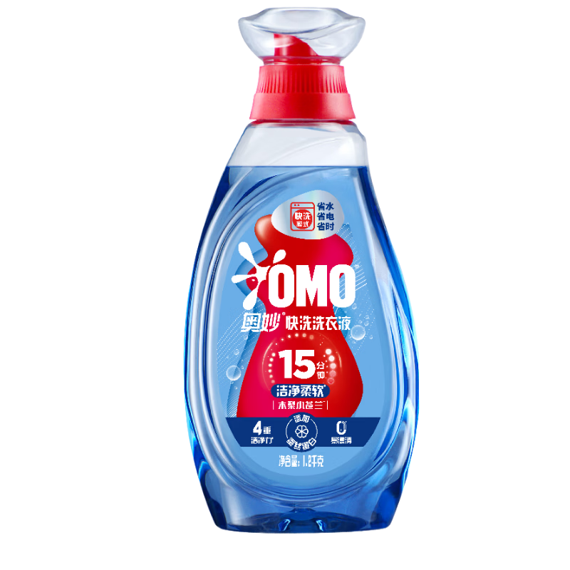 奥妙（OMO）【吴磊推荐】快洗洗衣液2.4斤 15分钟速净快洗专用 8倍洁净力