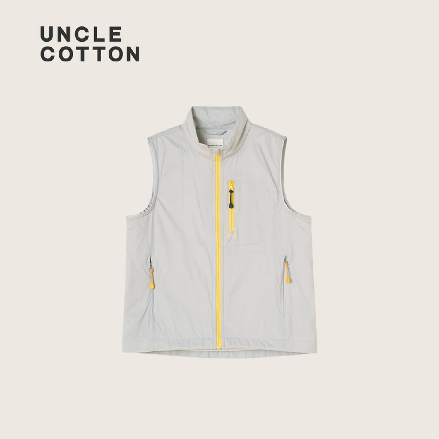 棉叔叔【无氟防水马甲】2026春季户外春季新品女童小线格立领马甲男童 太空灰 130 130