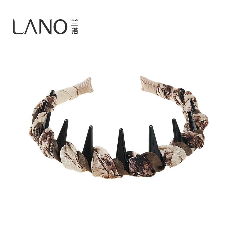 兰诺国风水墨画花朵蝴蝶结抓夹女高级感2026新款大号发量大鲨鱼夹 浅咖-抓夹