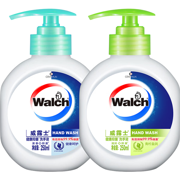 威露士抑菌洗手液250ml+250ml青柠盈润 杀菌泡沫丰富易冲洗护手儿童学生
