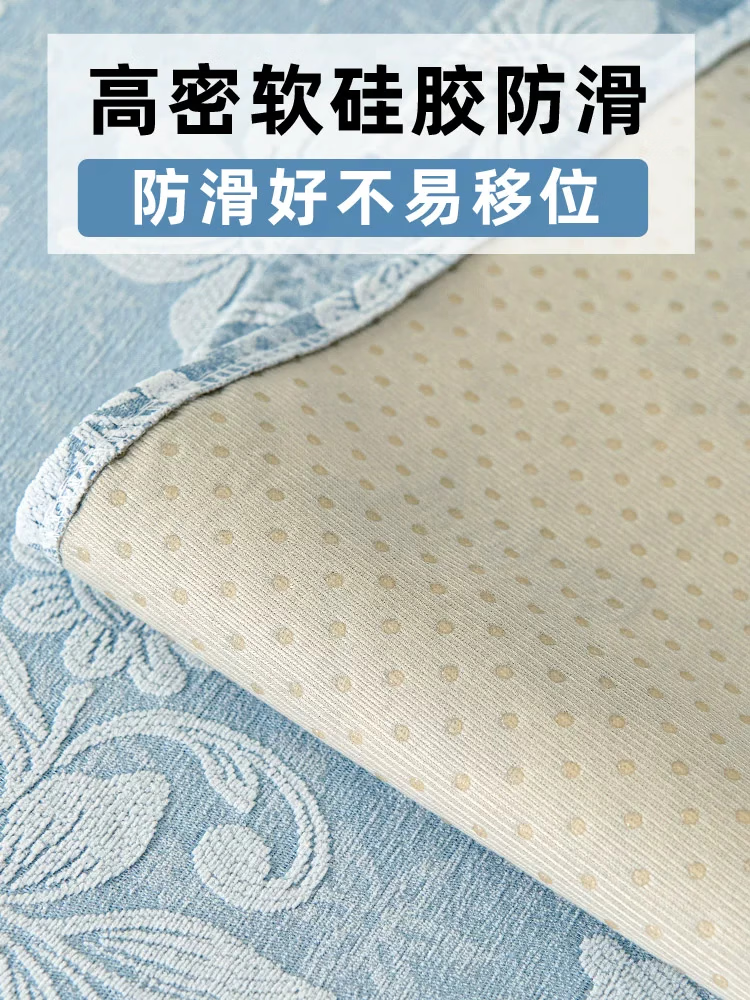 诸匠仕雪尼尔沙发垫轻奢高级感四季通用三座一贵妃沙发防滑坐垫套罩盖巾 花之恋-灰色 0cm 0cm 定做联系客服*