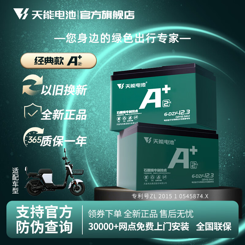 天能电池A+ 48V60V72V电动车石墨烯电池二轮三轮车电摩款铅酸电池 60V20Ah 以旧换新