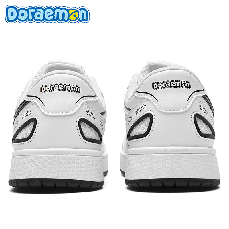 哆啦A梦板鞋男鞋春季2026新款潮流撞色舒适透气低帮厚底休闲鞋子男款 复古白 39