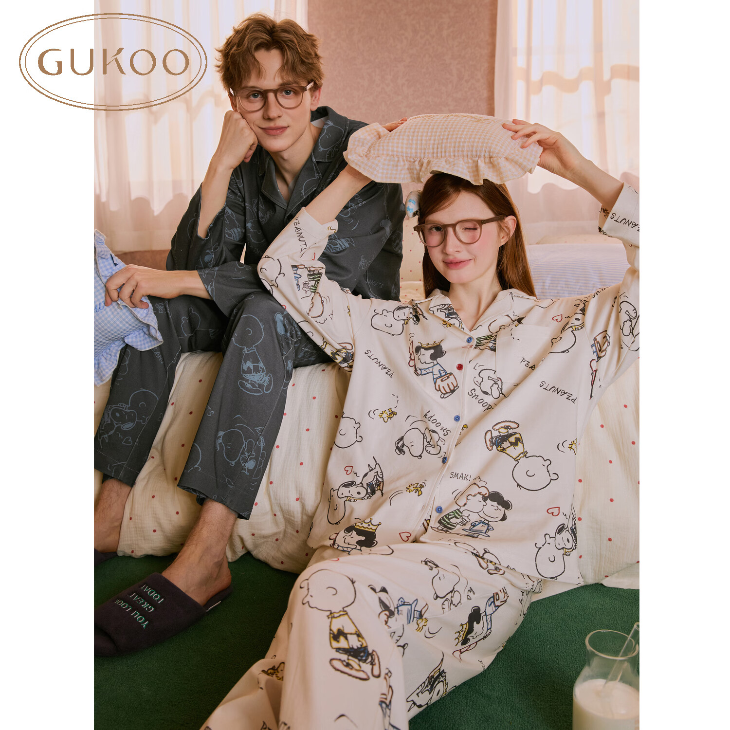 ���ǣ�Gukoo������˯��ʷŬ��������ӡ���޷��쿪��Ů�Ҿӷ���װ��˯��A ʷŬ������װ L 129.5Ԫ