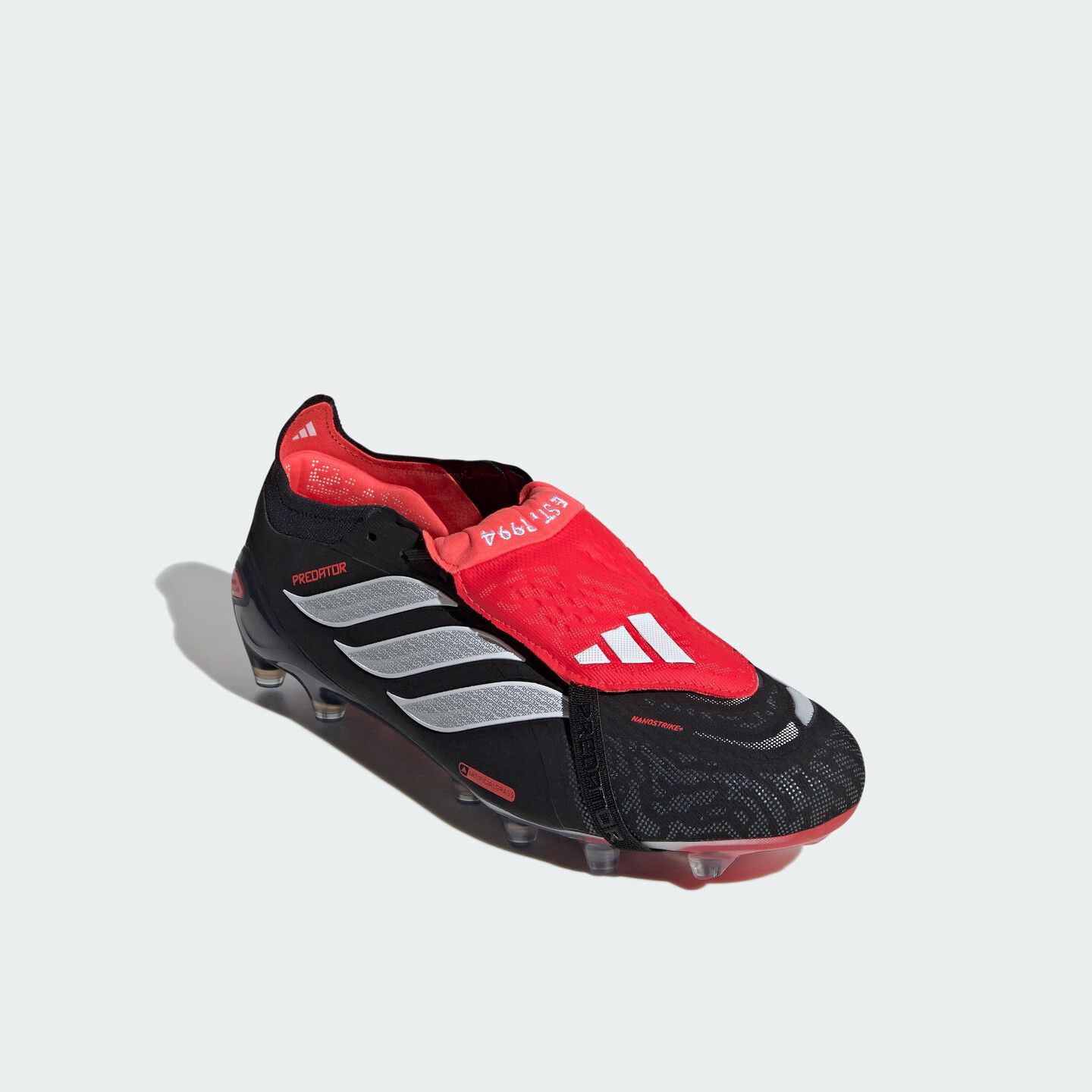 adidas PREDATOR ELITE FT AG人草翻折鞋舌足球鞋男女阿迪达斯 黑色/白色/亮红 41