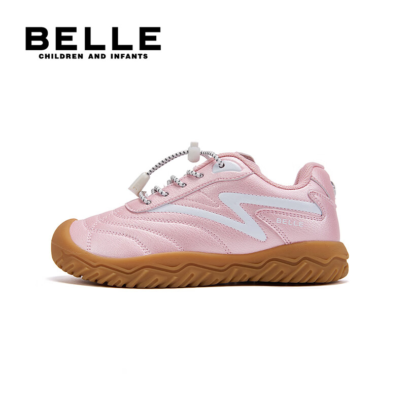 百丽童鞋女童运动鞋男大童鞋子26年春秋新款校园小白鞋女孩儿童休闲鞋 粉色 32